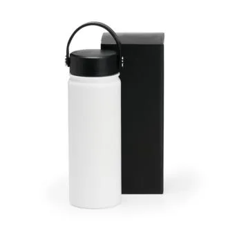 BRINDES CORPORATIVOS | GARRAFA DUPLA CAMADA NA COR BRANCA - 550 ML