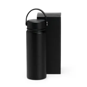 PRESENTES PERSONALIZADOS | GARRAFA DUPLA CAMADA NA COR PRETA - 550 ML